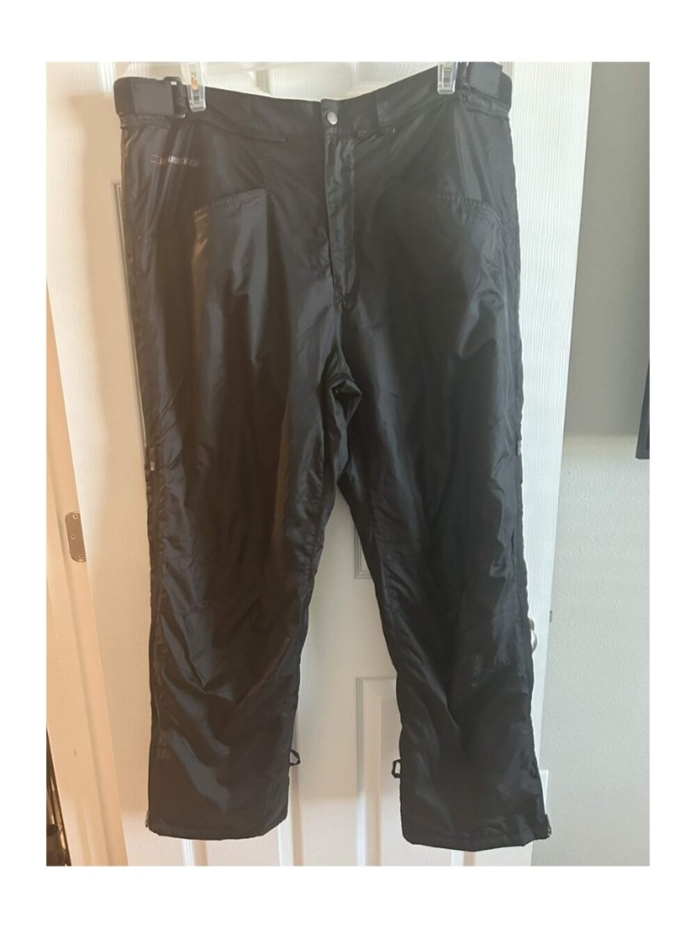 FirstGear Men's Black Motorcycle Riding Overpants Size 40 Full Side Zip